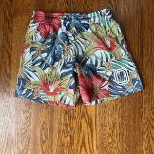 Overtime Tropical Print Boys Shorts- Size Youth Medium